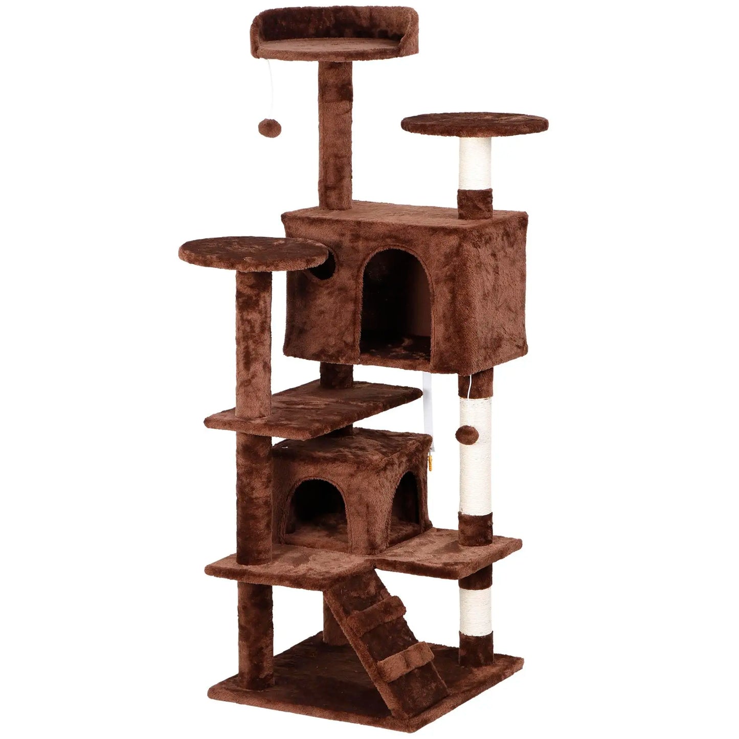 Segawe 55" Multi-Tier Cat Tree Condo - Ultimate Playground for Medium Cats with Plush Comfort, Secure Perches, and Engaging Scratching Posts!