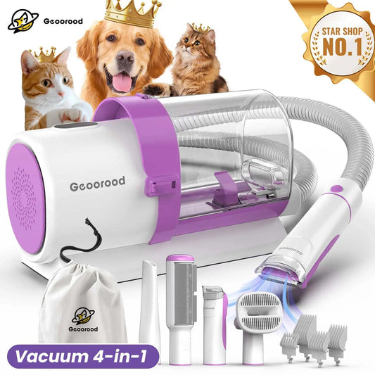 Transform Your Pet Grooming Routine with the Geoorood All-In-One Vacuum Brush Kit – Powerful 13Kpa Suction, Lightweight Design & Complete Grooming Essentials for Dogs and Cats!