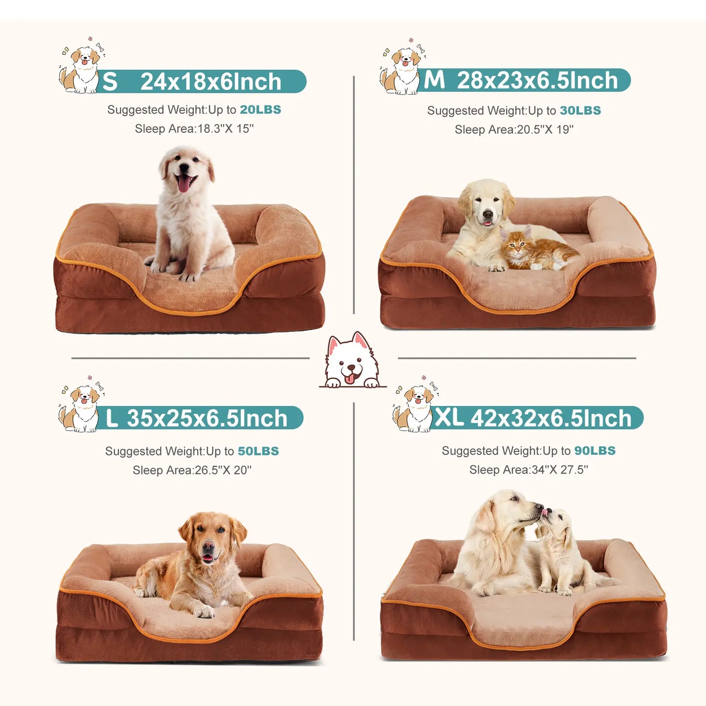 Orthopedic Memory Foam Dog Bed for Large Breeds - Ultimate Comfort and Joint Relief with Washable Cover and Non-Slip Waterproof Base