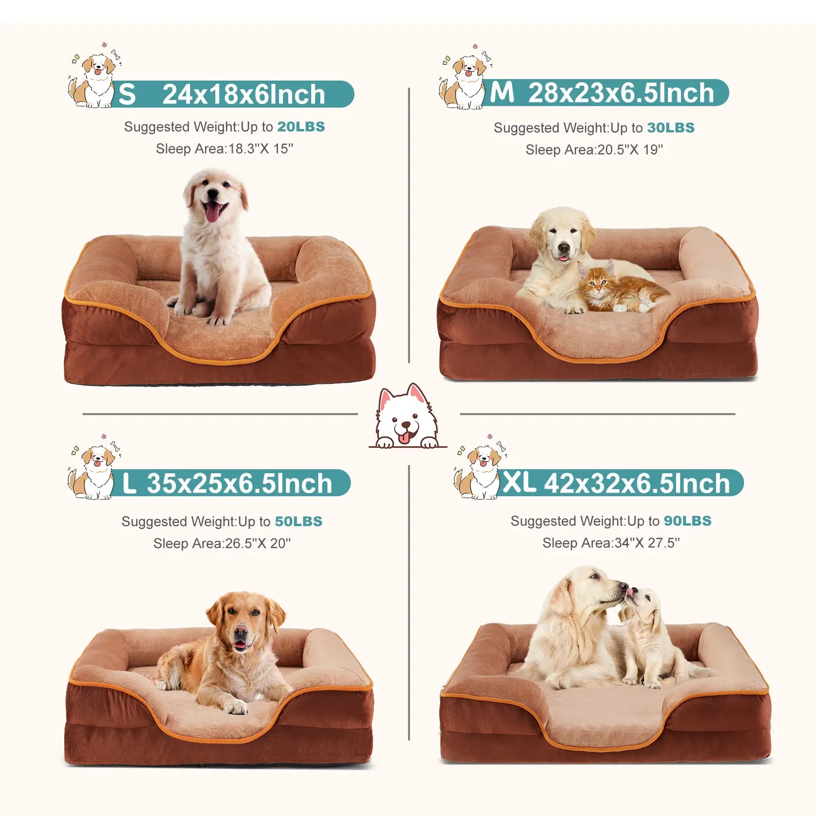Orthopedic Memory Foam Dog Bed for Large Breeds - Ultimate Comfort and Joint Relief with Washable Cover and Non-Slip Waterproof Base