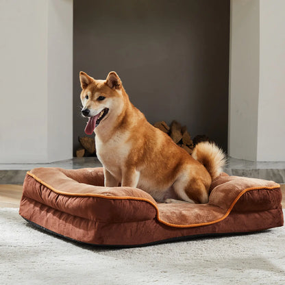 Orthopedic Memory Foam Dog Bed for Large Breeds - Ultimate Comfort and Joint Relief with Washable Cover and Non-Slip Waterproof Base
