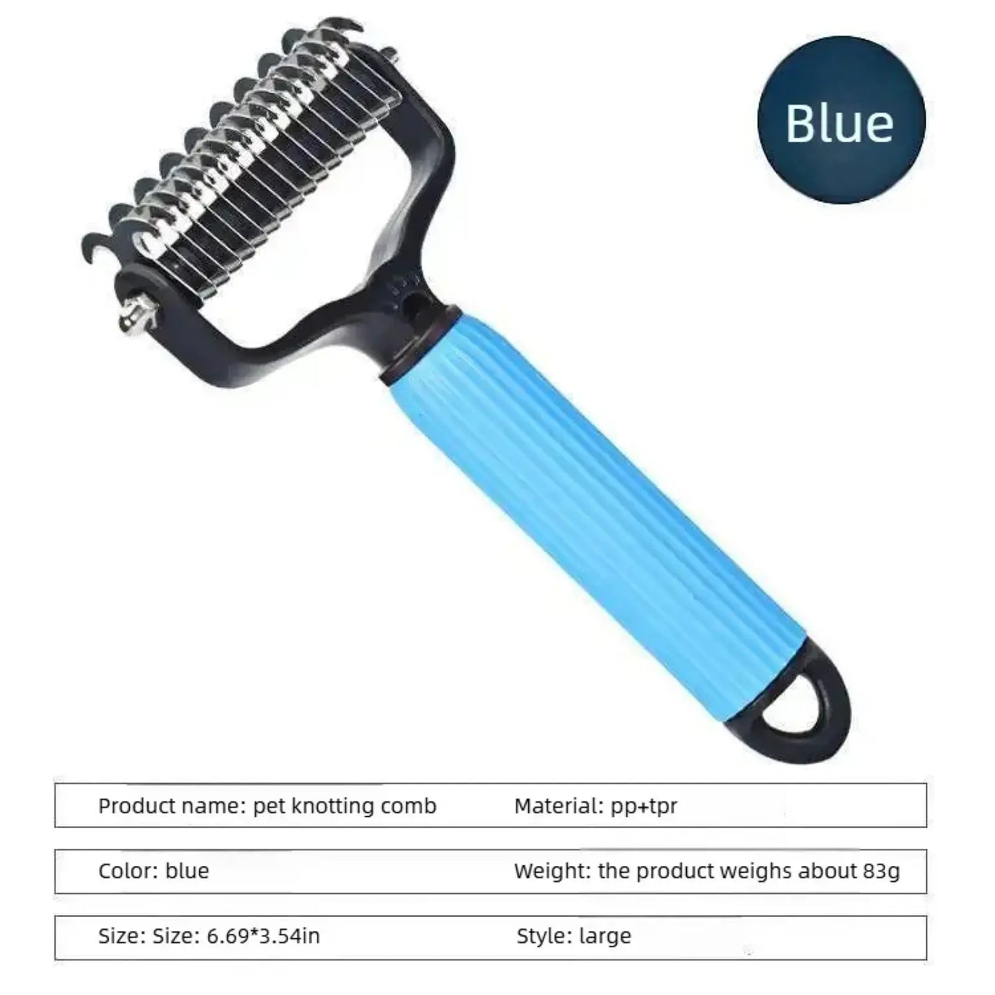 Ultimate Pet Grooming Tool: Double-Sided Stainless Steel Detangling Comb for Effortless Shedding and Matted Hair Removal