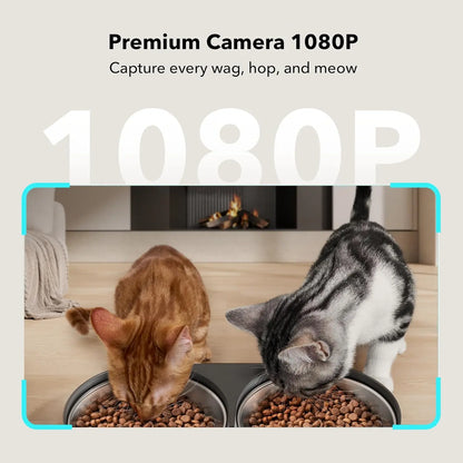 PETLIBRO Automatic Cat Feeder with HD Camera for Dual Pet Use, 5G WiFi Connectivity, Night Vision, Two-Way Audio, and Motion Alerts - 5L Capacity, Black