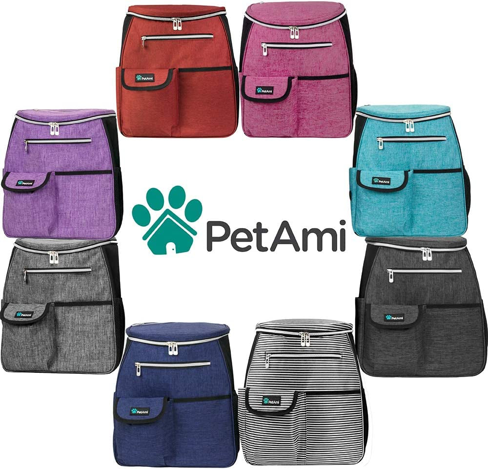 Airline Approved Dog Travel Backpack - Ultimate Pet Camping & Hiking Bag with Food Container, Collapsible Bowls, and Diaper Supplies - Perfect Gift for Dog Moms in Pink!