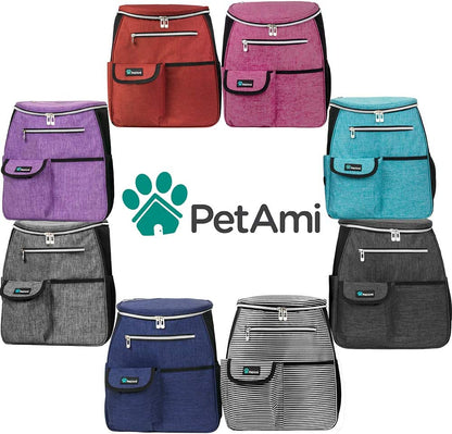 Airline Approved Dog Travel Backpack - Ultimate Pet Camping & Hiking Bag with Food Container, Collapsible Bowls, and Diaper Supplies - Perfect Gift for Dog Moms in Pink!