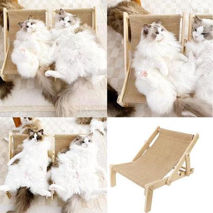 Adjustable 2-in-1 Sisal Cat Scratcher Lounge & Hammock Chair - Perfect for Indoor Cats!