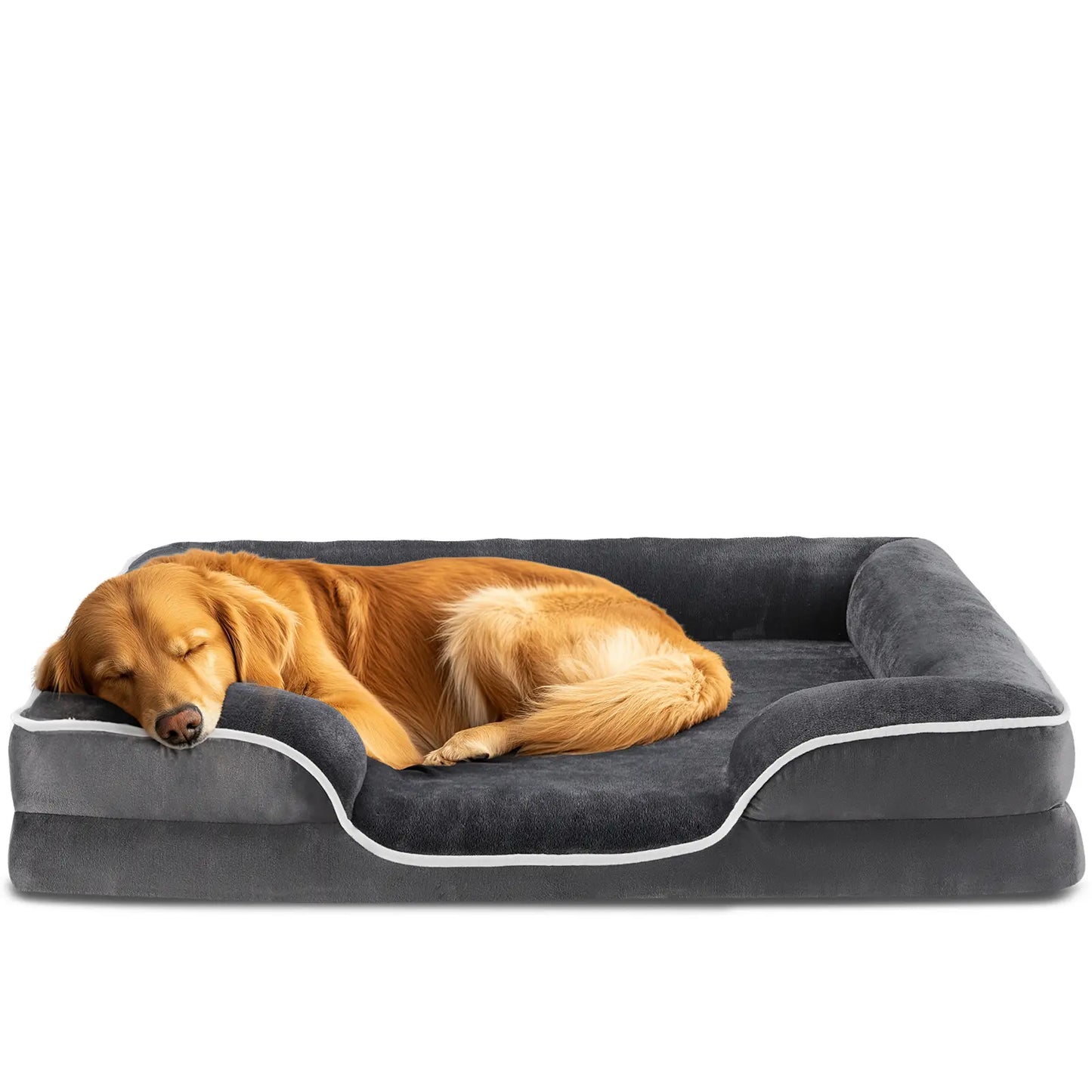 Orthopedic Memory Foam Dog Bed for Large Breeds - Ultimate Comfort and Joint Relief with Washable Cover and Non-Slip Waterproof Base