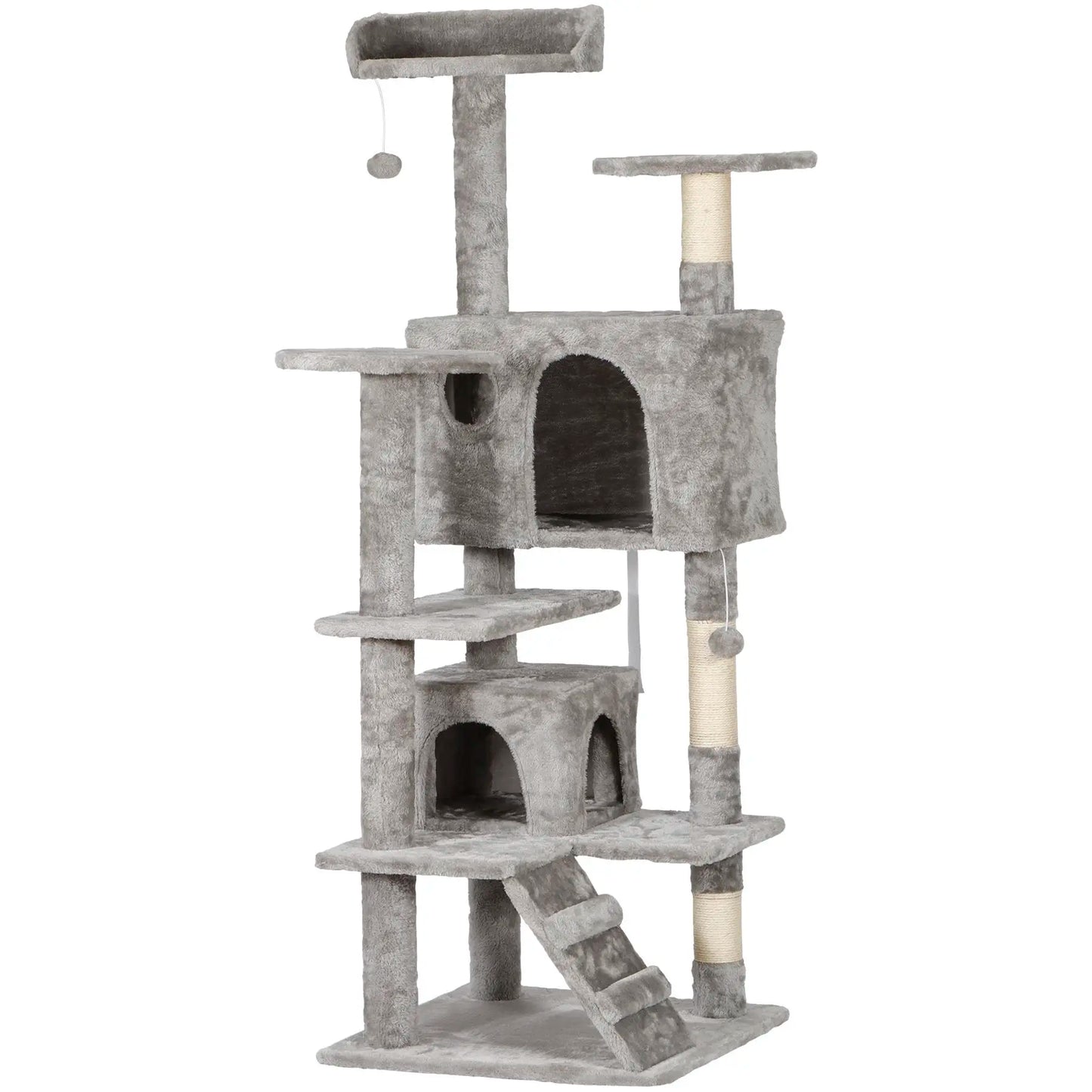 Segawe 55" Multi-Tier Cat Tree Condo - Ultimate Playground for Medium Cats with Plush Comfort, Secure Perches, and Engaging Scratching Posts!