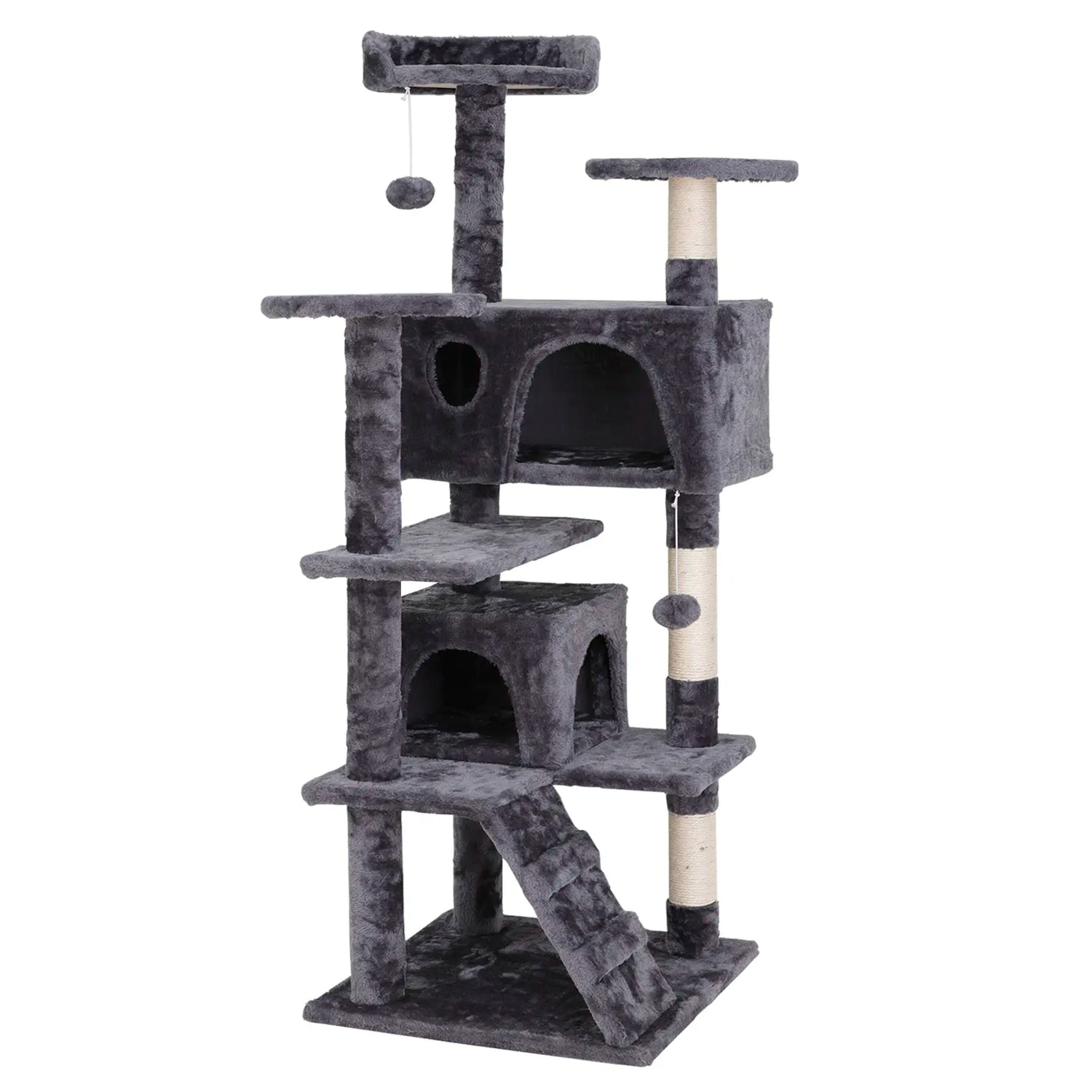 Segawe 55" Multi-Tier Cat Tree Condo - Ultimate Playground for Medium Cats with Plush Comfort, Secure Perches, and Engaging Scratching Posts!