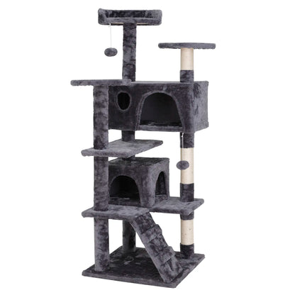 Segawe 55" Multi-Tier Cat Tree Condo - Ultimate Playground for Medium Cats with Plush Comfort, Secure Perches, and Engaging Scratching Posts!