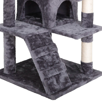 Segawe 55" Multi-Tier Cat Tree Condo - Ultimate Playground for Medium Cats with Plush Comfort, Secure Perches, and Engaging Scratching Posts!