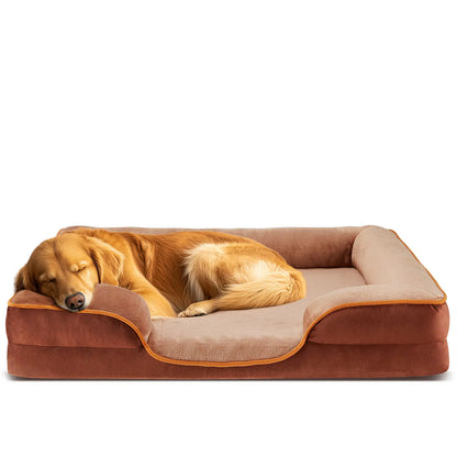 Orthopedic Memory Foam Dog Bed for Large Breeds - Ultimate Comfort and Joint Relief with Washable Cover and Non-Slip Waterproof Base