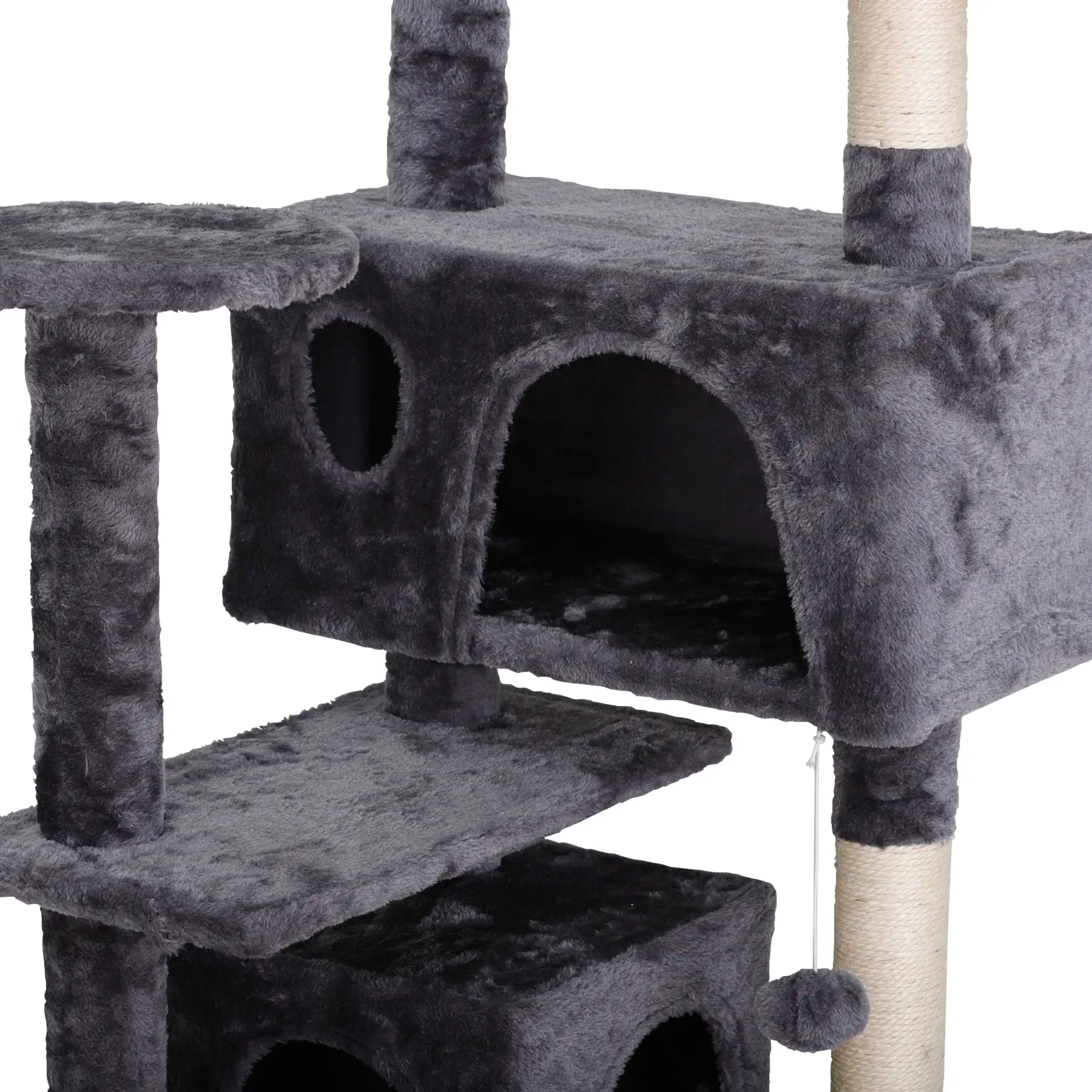 Segawe 55" Multi-Tier Cat Tree Condo - Ultimate Playground for Medium Cats with Plush Comfort, Secure Perches, and Engaging Scratching Posts!