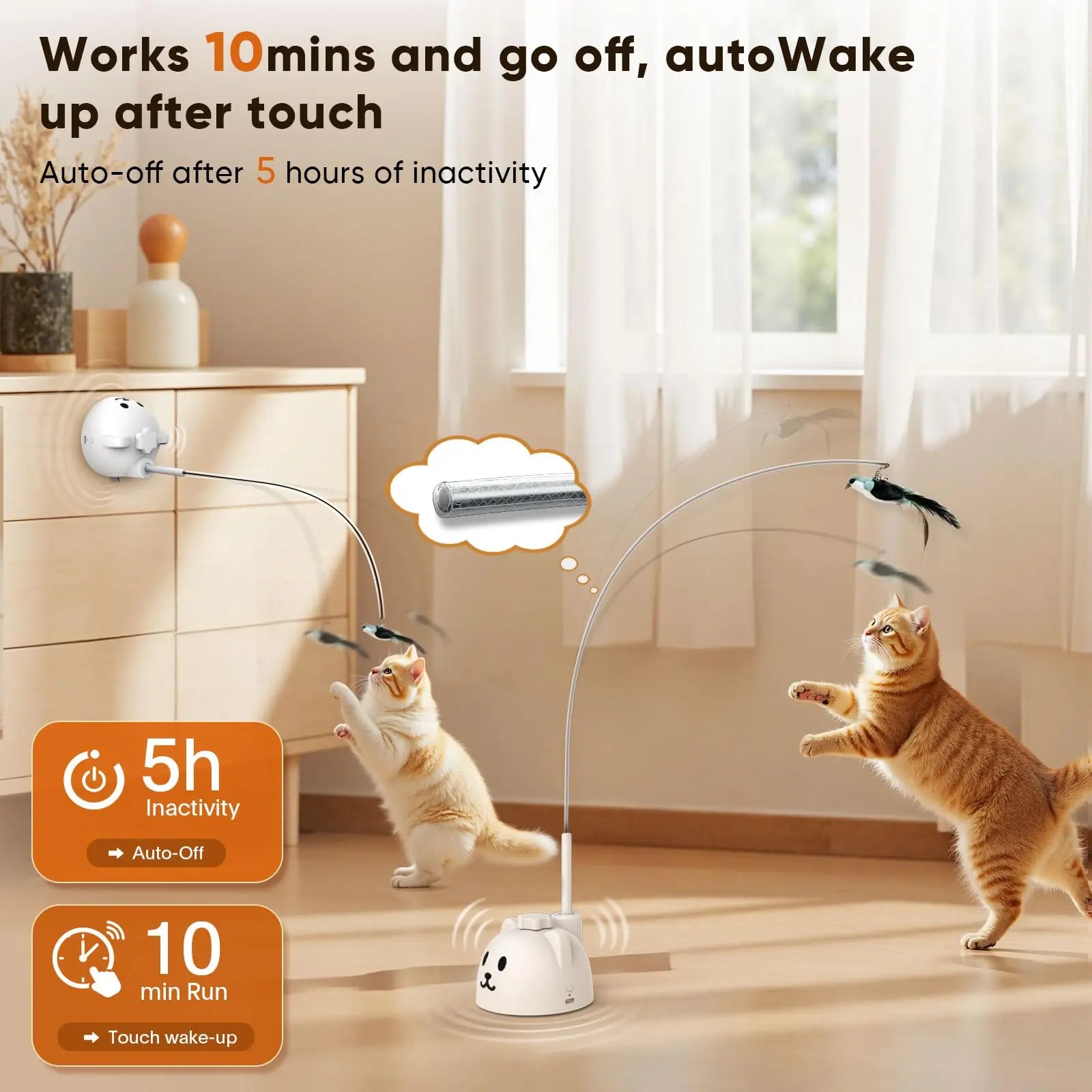 Ultimate CATPICK Interactive Flying Bird Cat Toy - 360° Rotation & Random Jumping, USB Rechargeable, Safe for Kittens & Adult Cats!