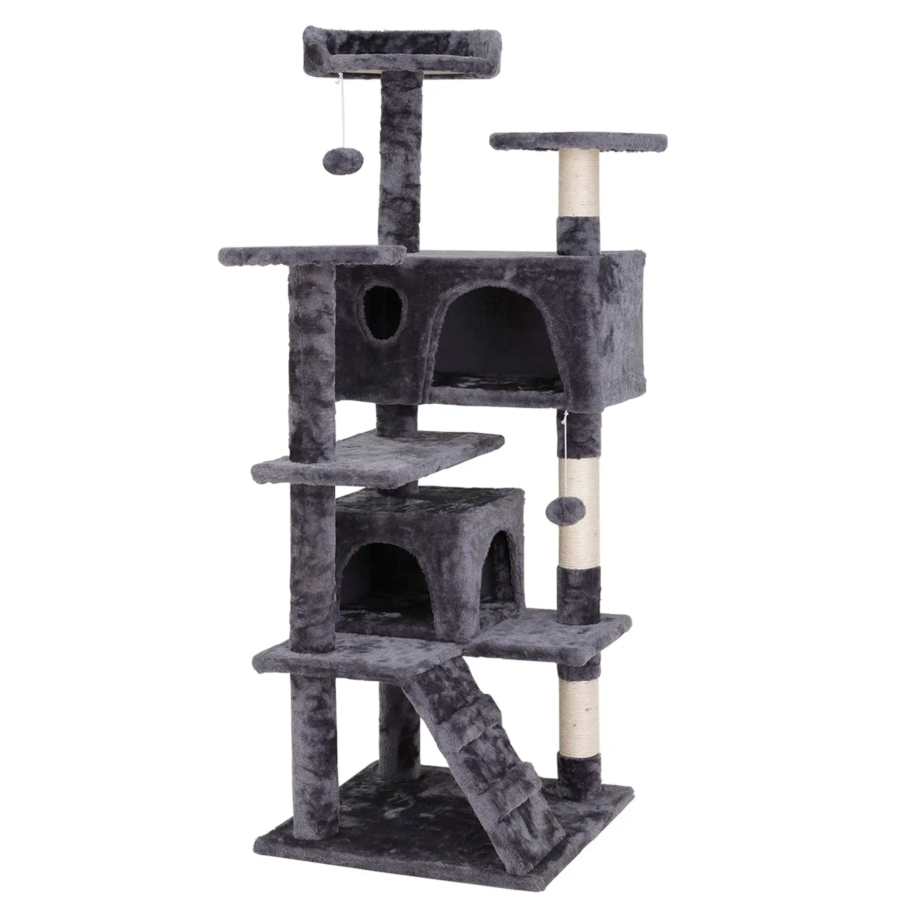 Segawe 55" Multi-Tier Cat Tree Condo - Ultimate Playground for Medium Cats with Plush Comfort, Secure Perches, and Engaging Scratching Posts!