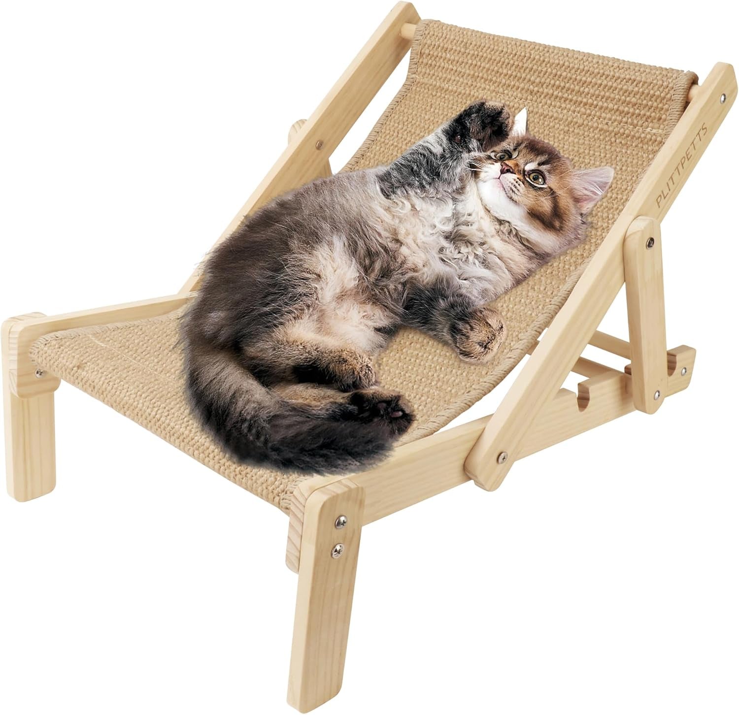 Adjustable 2-in-1 Sisal Cat Scratcher Lounge & Hammock Chair - Perfect for Indoor Cats!