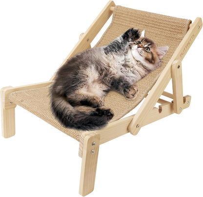 Adjustable 2-in-1 Sisal Cat Scratcher Lounge & Hammock Chair - Perfect for Indoor Cats!