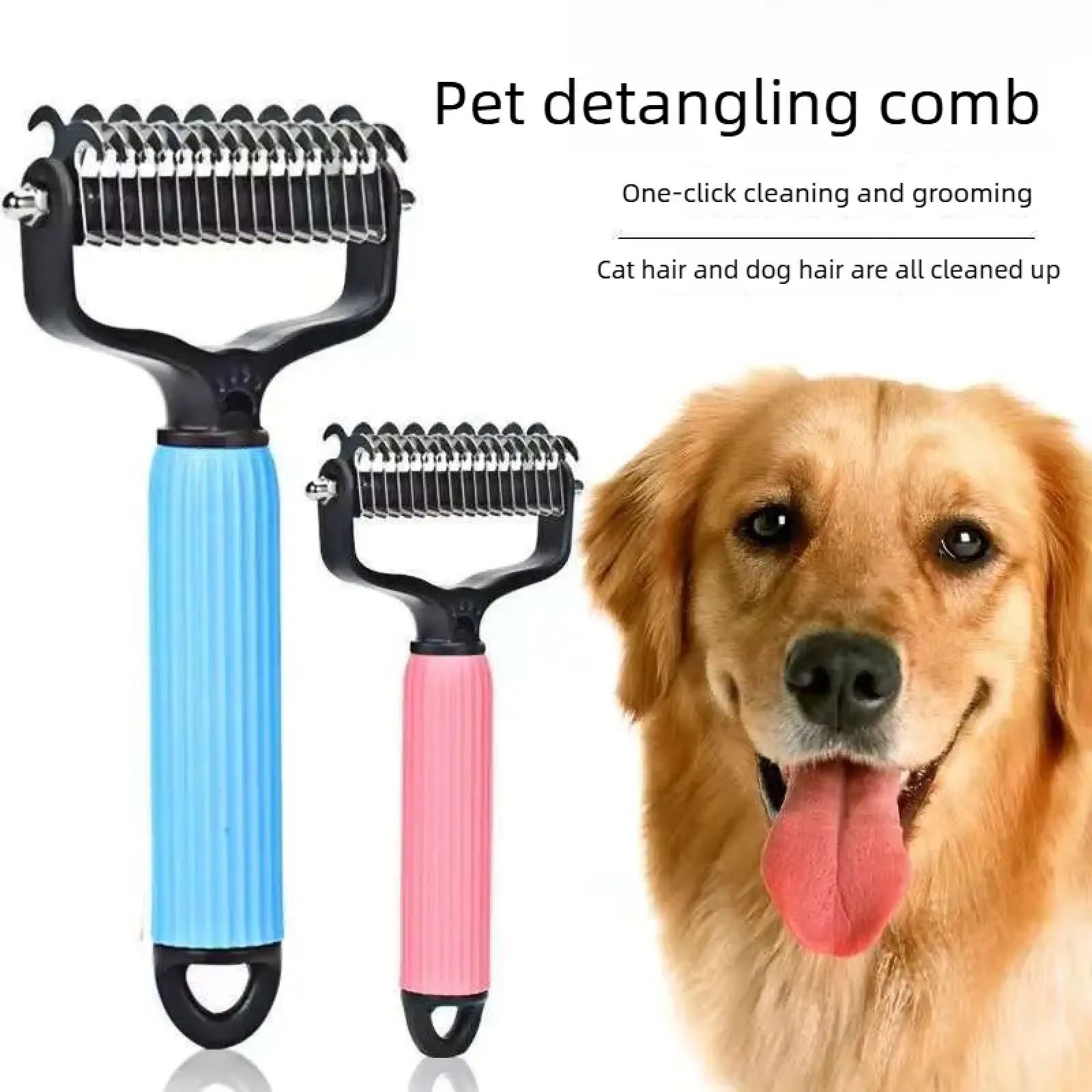 Ultimate Pet Grooming Tool: Double-Sided Stainless Steel Detangling Comb for Effortless Shedding and Matted Hair Removal