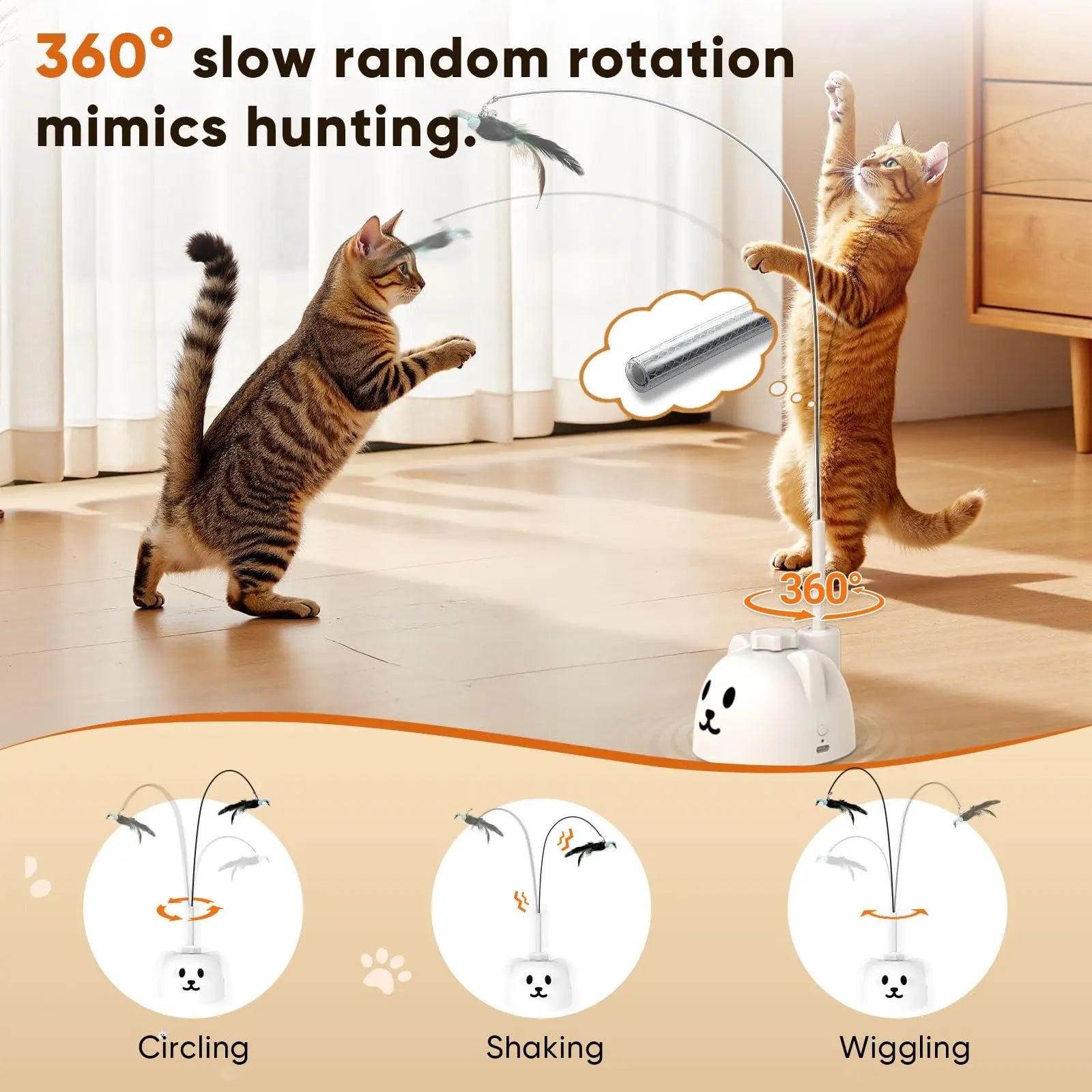 Ultimate CATPICK Interactive Flying Bird Cat Toy - 360° Rotation & Random Jumping, USB Rechargeable, Safe for Kittens & Adult Cats!