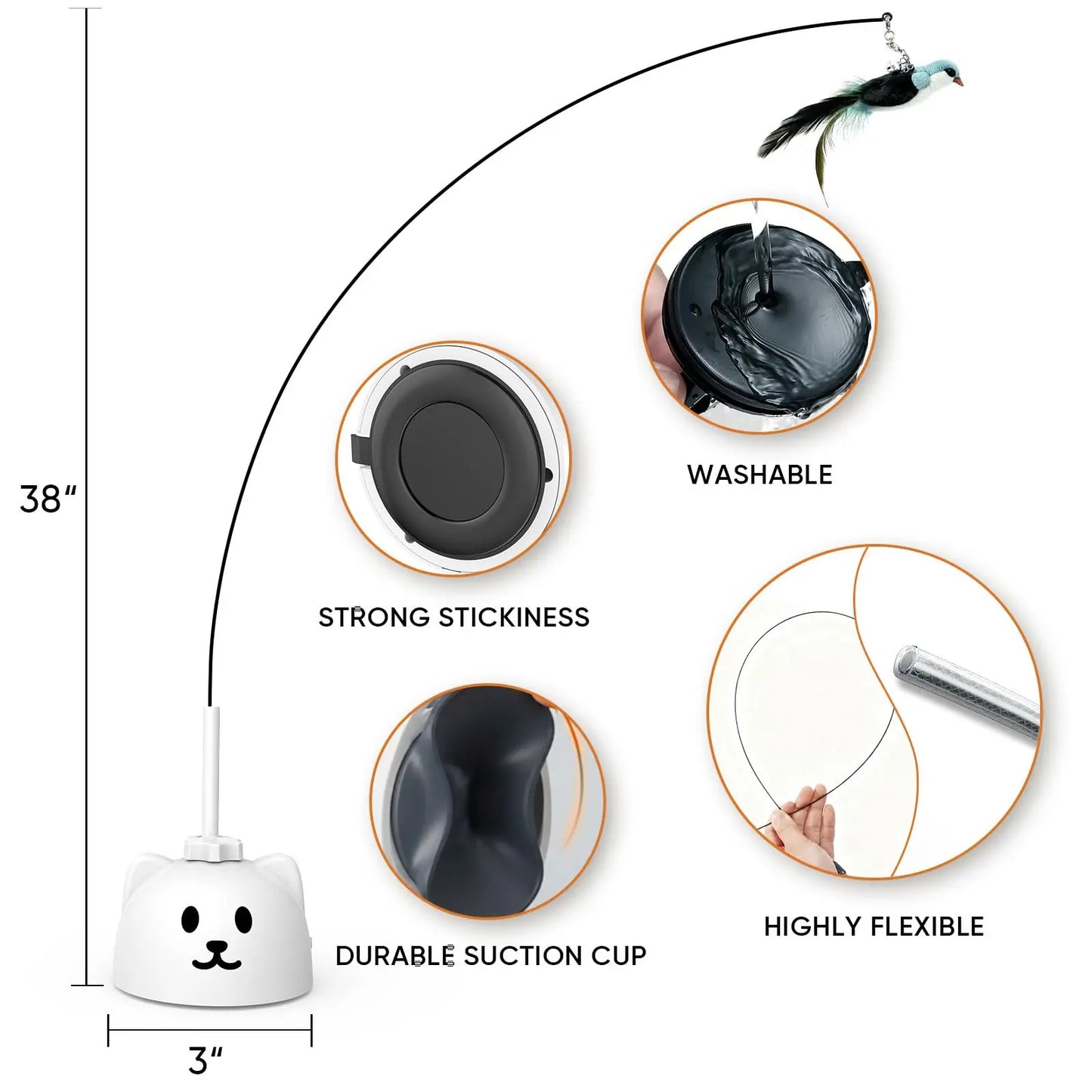 Ultimate CATPICK Interactive Flying Bird Cat Toy - 360° Rotation & Random Jumping, USB Rechargeable, Safe for Kittens & Adult Cats!
